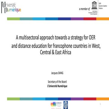 A multisectoral approach towards a strategy for OER and distance education fo...