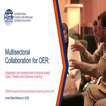 Multisectoral Collaboration for OER: Adaptation and development to ensure qua...