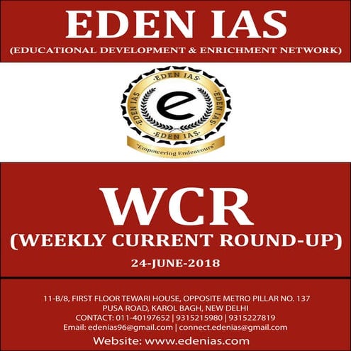 EDEN IAS - WEEKLY CURRENT ROUND-UP 24 June 2018