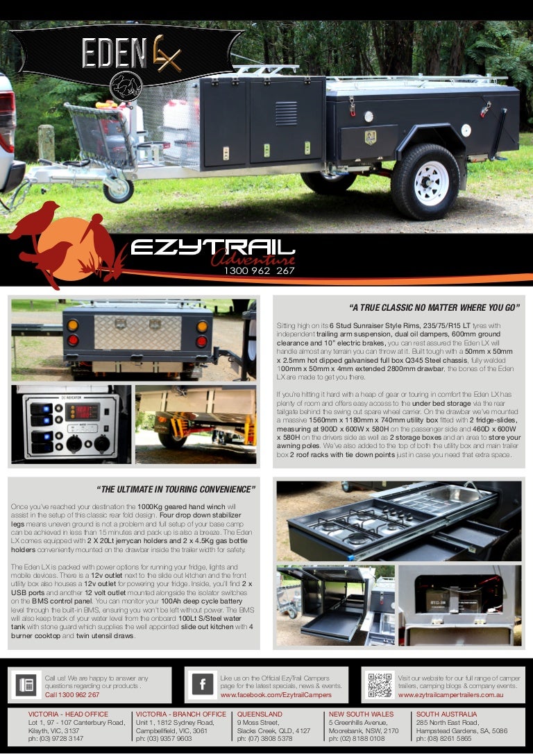 Eden LX hard floor off road camper trailers Ezytrail Camper Trailers