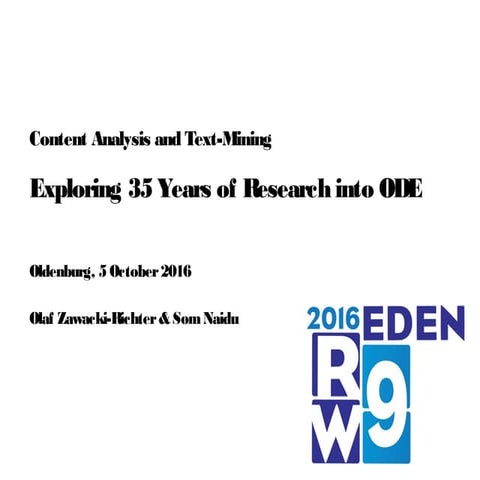Exploring 35 Years of Research into ODE - Olaf Zawacki-Richter & Som Naidu #...