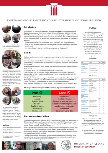 Embedding MOOCs in University courses: experiences and lessons learned
