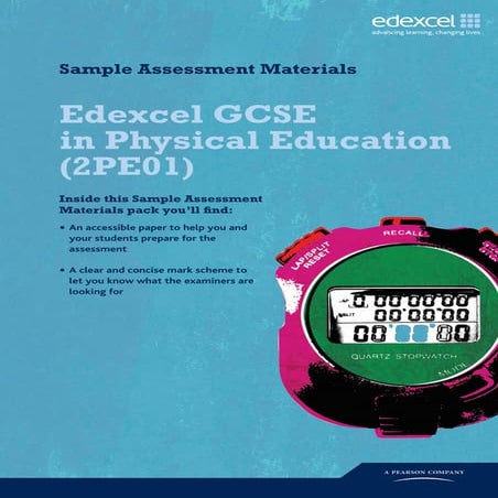 Edexcel GCSE PE More Sample Assessment Material | PDF