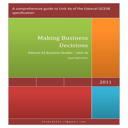Edexcel a2 unit 4a - Making business decisions