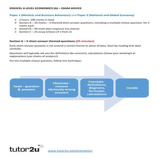 Edexcel a level economics advice