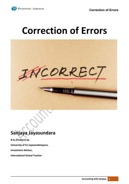 Edexcel igcse correction of errors