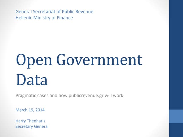 EDF2014: Harry Theocharis, General Secretary of Public Revenue in the Ministr...