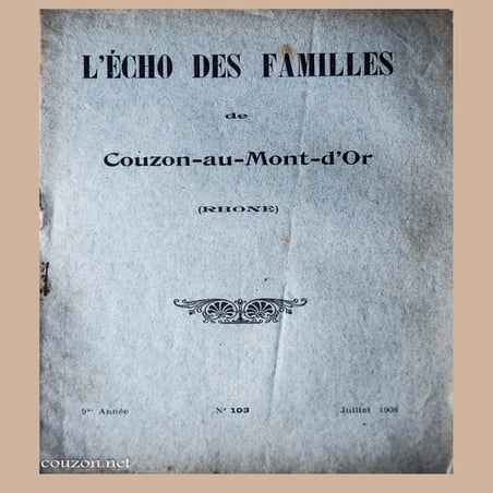 Echo des familles - N°103 - juillet1908 - Couzon-au-Mont-d'Or