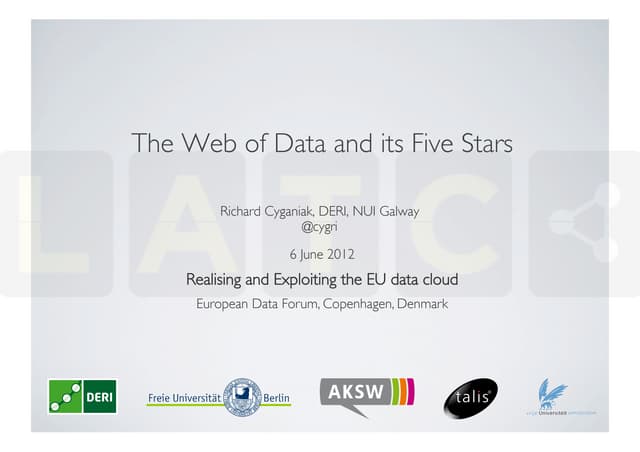 EDF2012: The Web of Data and its Five Stars