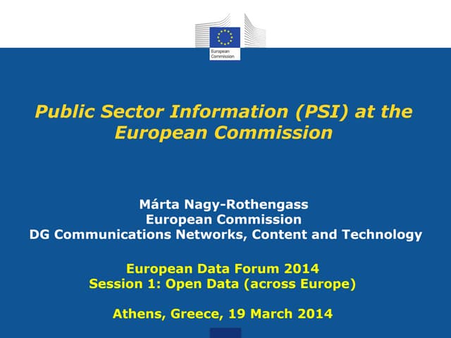 EDF2014: Marta Nagy-Rothengass, Head of Unit Data Value Chain, Directorate Ge...