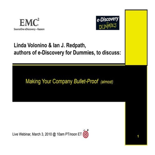 eDiscovery for Dummies "The Book"