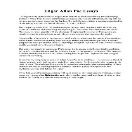 Edgar Allan Poe Essays