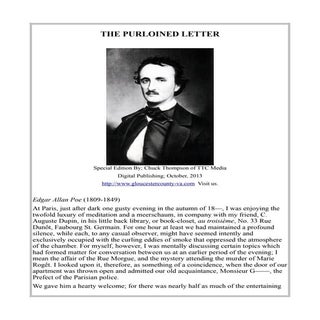 Edgar Allen Poe, The Purloined Letter