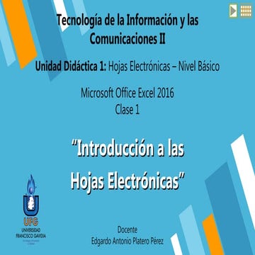 Introducción a las Hojas Electrónicas