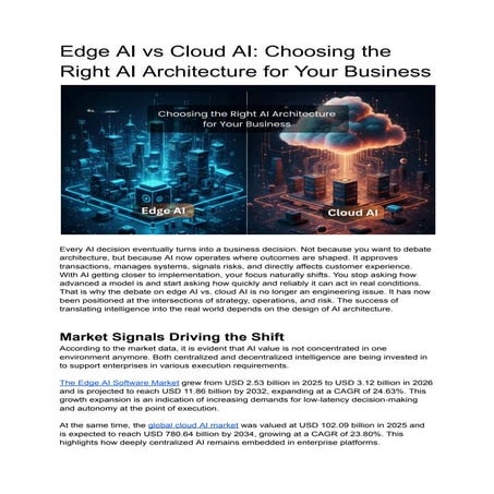 Edge AI vs Cloud AI: Choosing the Right AI Architecture for Your ...