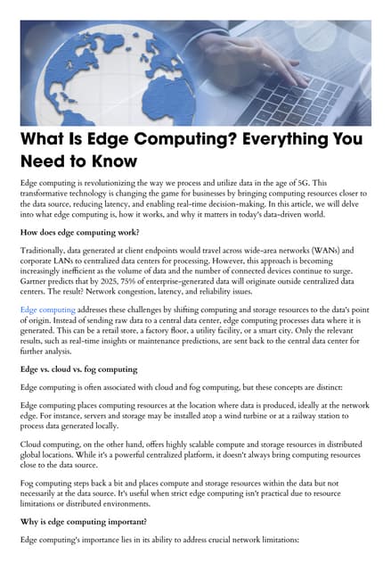 What Is Edge Computing? Everything You Need to Know