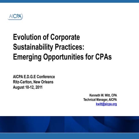 AICPA EDGE Young CPA Conference Sustainability session