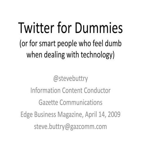 Twitter Presentation for Edge Business Magazine
