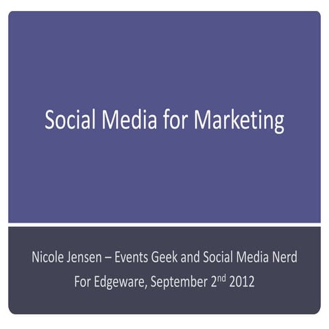 Social Media for Business Marketing