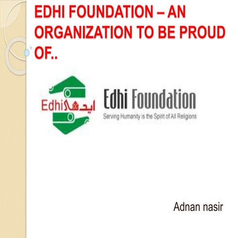 Edhi foundation - adnan nasir