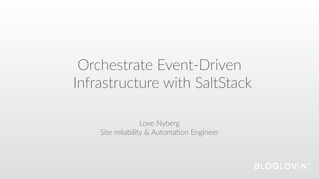 Orchestrate Event-Driven Infrastructure with SaltStack