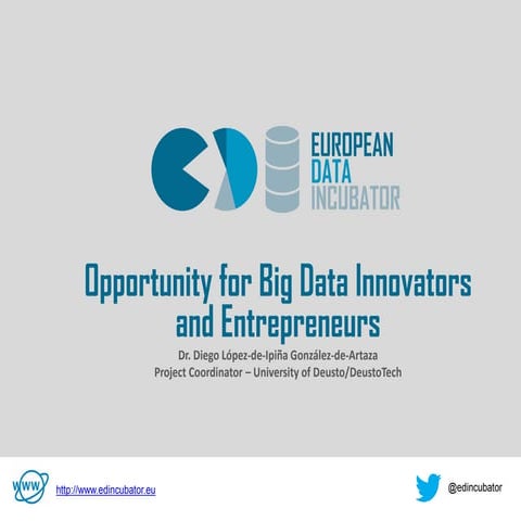 EDI Webminar: Opportunity for Big Data Innovators and Entrepreneurs