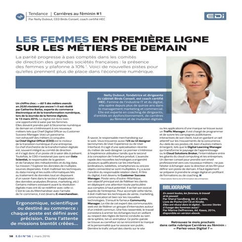 Les Femmes en première ligne des métiers de demain par Nelly Dubout