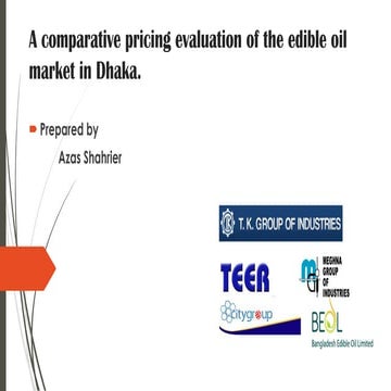 Edible oil pricing in dhaka, bangladesh