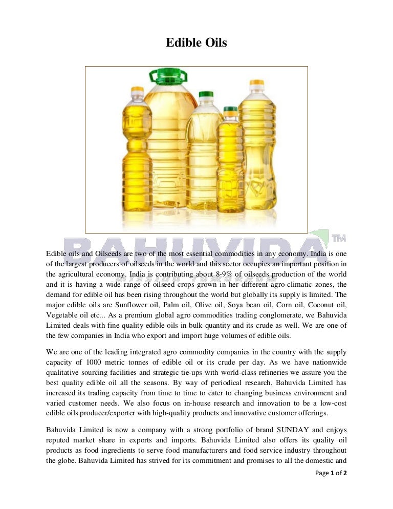 Edible Oils Agro Commodities Bahuvida Limited Edible Oils Suppliers E…