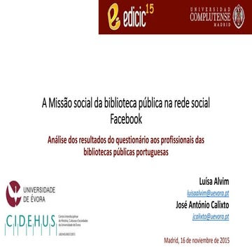 A Missão social da biblioteca pública na rede social Facebook: Análise dos re...