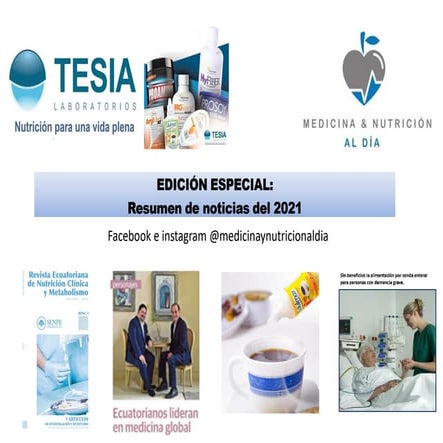 Resumen de Noticias de Medicina y Nutrición  2021