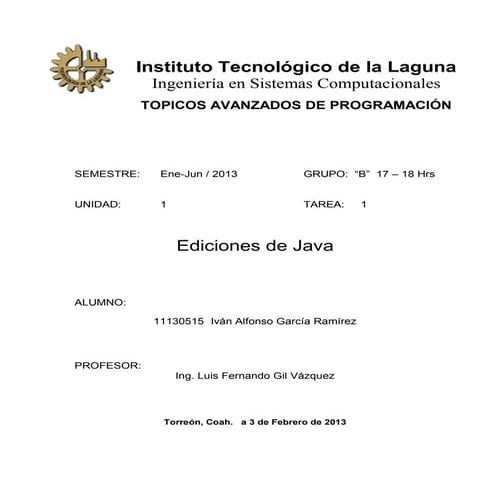 Ediciones de java