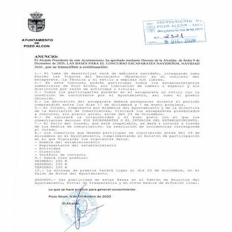 Edicto concurso escaparates