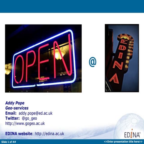 EDINA's Open Geo-Services