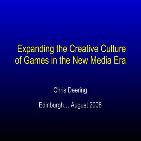 Chris Deering - Keynote Edinburgh Interactive Festival