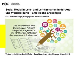 EDINGER Social Media in der Lehre - empirische Ergebnisse, Vortrag bei e-teac...