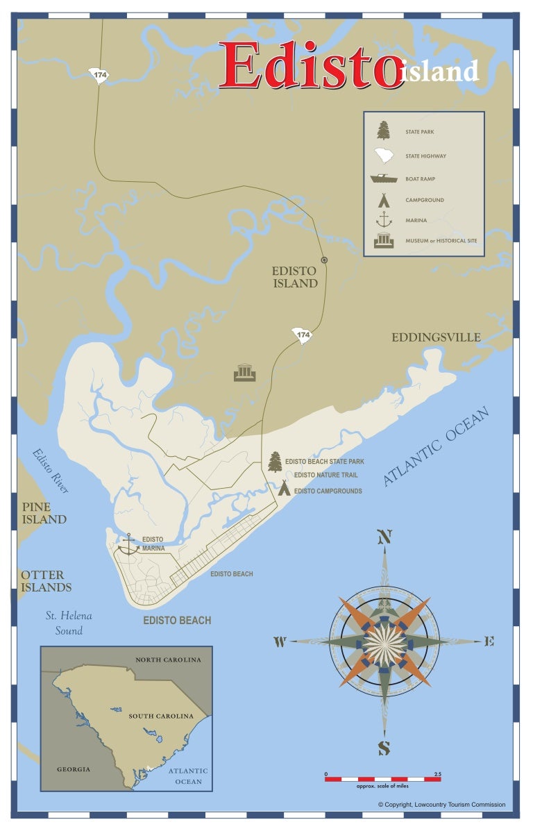 Map Of Edisto Island Sc Edisto Island Map