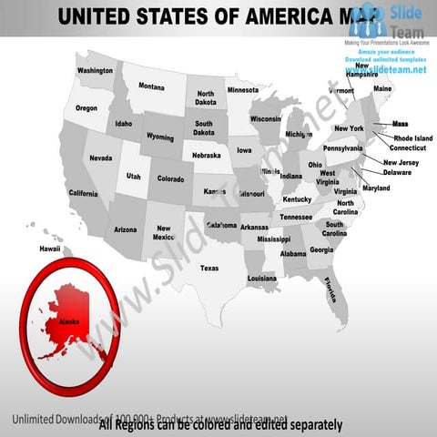 Editable vector business usa alaska state and county powerpoint maps ...