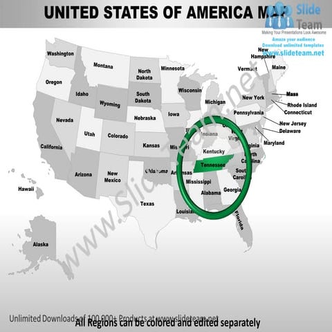 Editable vector business usa tennessee state and county powerpoint maps ...