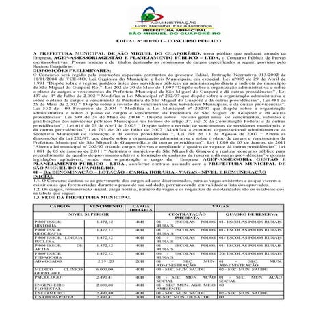 Edital 0012011 abertura