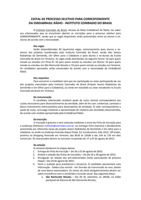 Edital seleção-correspondente