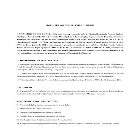 Prefeitura abre PROCESSO SELETIVO 