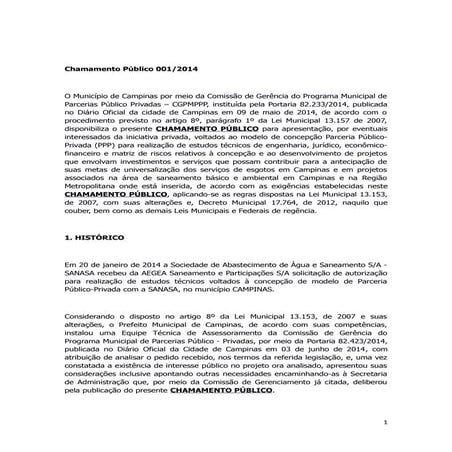 SANASA/edital barragem -AEGEA