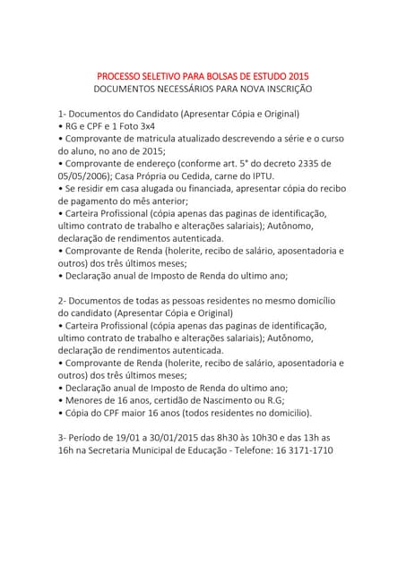 EDITAL PARA MATRÍCULA E REMATRÍCULA...