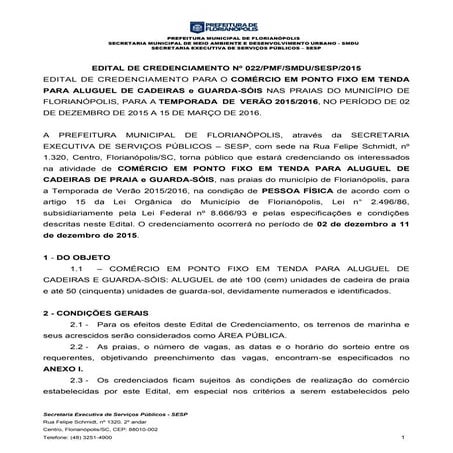 Edital de credenciamento nº 022