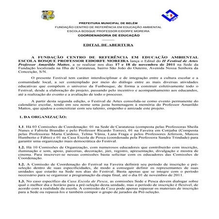 Edital festival 2011