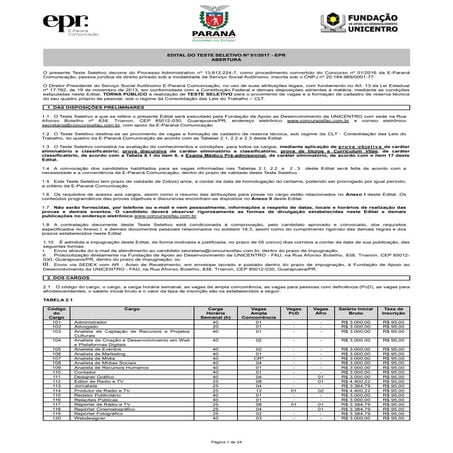 E-Paraná abre concurso com 100 vagas