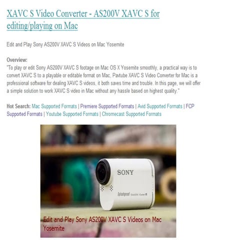 Edit and play sony as200 v xavc