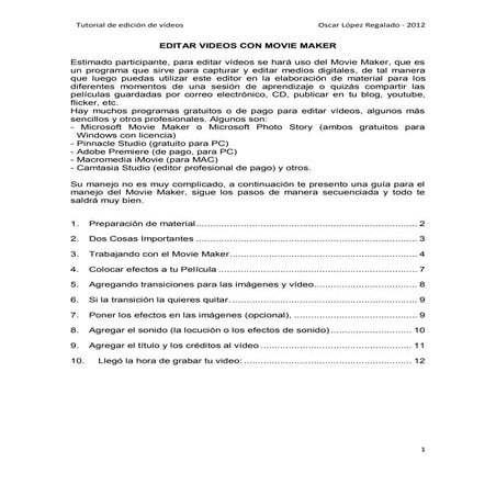 Tutorial para editar videos con movie maker