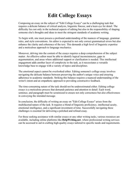 Edit College Essays PDF Edit College Essays PDF